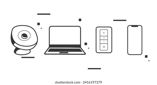 smart home  vector icons isolated on white. smart home icon set for web design, mobile app, user interface and print
