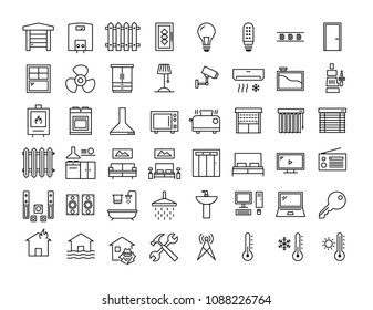 Smart home vector icons set
