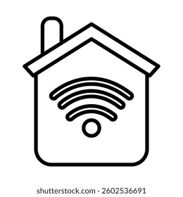 Smart Home Vector Line Icon Design