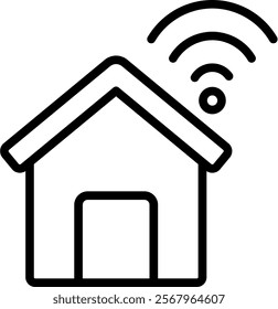 Smart Home Vector Lineal Icon On White Background.