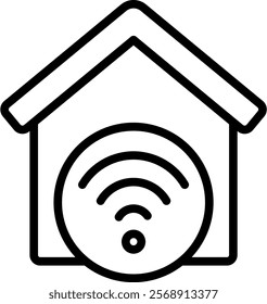 Smart Home Vector Lineal Icon On White Background.