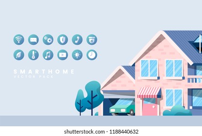 Smart home vector pack with icons