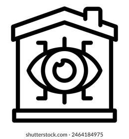 Smart home video security icon outline vector. Innovative technology. Intelligent house system