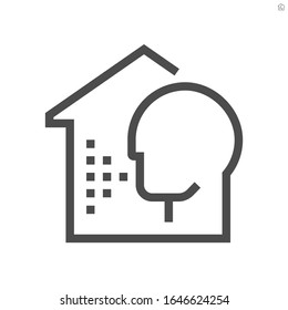 Design der intelligenten Vektorillustration für Heimkinosysteme und Sprachsteuerung.