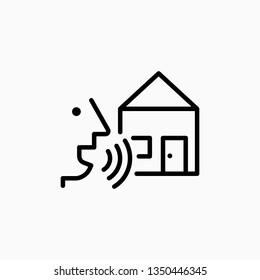 Smart Home Voice Control Icon - Voice Activated Smart Home System Icon - Can Be Used For Web And Mobile