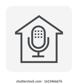 Smart home and voice control technology vector icon design.