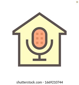 Smart home and voice control technology vector icon design.