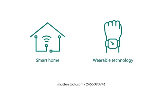 Smart Home and Wearable Technology Vector Icons