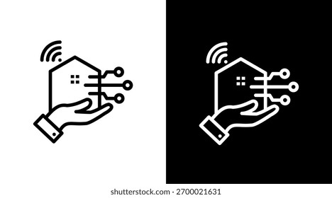 Diseño de conjunto de iconos blancos de Smart Home
