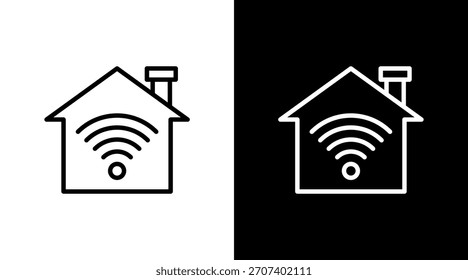 Diseño de conjunto de iconos blancos de Smart Home