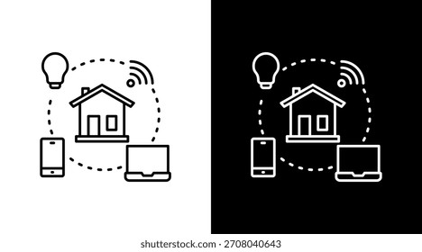 Diseño de conjunto de iconos blancos de Smart Home