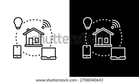 Smart Home White Icon Set Design