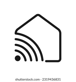 Smart Home Wifi Outline Icon Vector Illustration