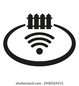 Smart home, wifi security. Remote fence connection. Vector illustration. EPS 10.