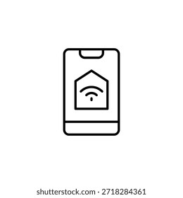 Smart Home Wireless Control Application Outline Icon