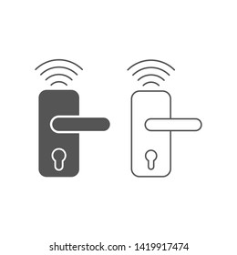 Smart Home, Wireless Door Lock Vector Icon, Smart Lock System. Modern, Simple Flat Vector Illustration For Web Site Or Mobile App. EPS 10