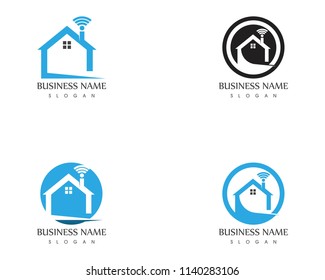 Smart home wireless logo template