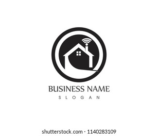 Smart home wireless logo template