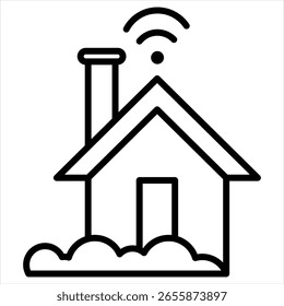 Smart Homes Outline Icon Vector Illustration