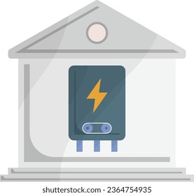 smart homes solar energy concept, uninterruptible power supply vector color icon design, Handyman Services symbol, House Repairing sign, Civil Engineering and Building Contractor stock illustration