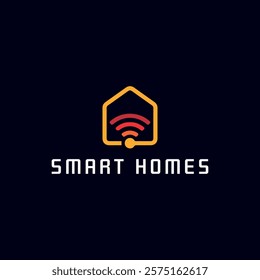 smart homes tech logo design vector