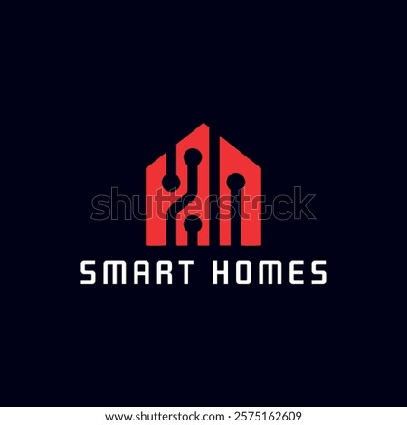 smart homes tech logo design vector
