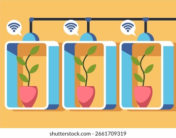 Ilustração do vetor da tecnologia de casas inteligentes 