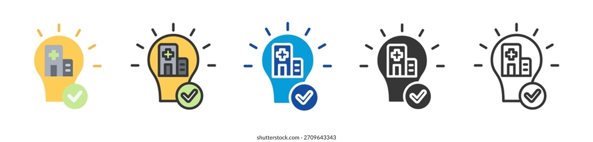 smart krankenhaus symbol set multi style verschiedene kollektion