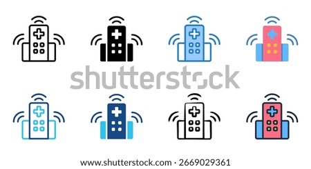 Smart Hospital icon set multiple style collection 
