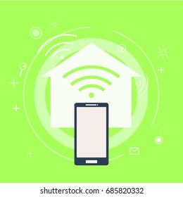 Smart house banner. Vector flat illustration