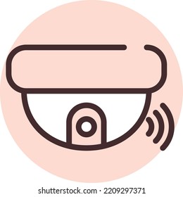 Smart house camera, illustration, vector on white background.