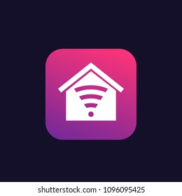 Smart house control app vector icon