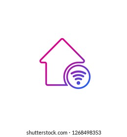 Smart house control icon on white