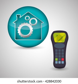 Smart house design. home icon. White background 