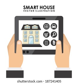Smart house design over white background, vector illustration 