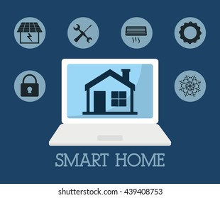 Smart House design. Technology icon. vector graphic