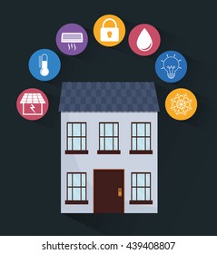 Smart House design. Technology icon. vector graphic
