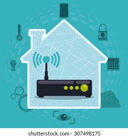 Smart house design, vector illustration eps 10.