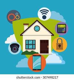 Smart house design, vector illustration eps 10.