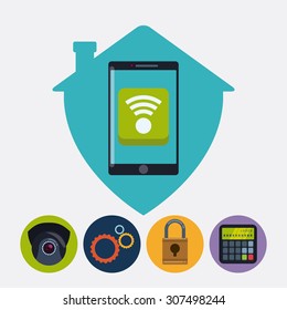 Smart house design, vector illustration eps 10.