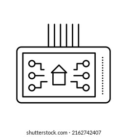 smart house device line icon vector. smart house device sign. isolated contour symbol black illustration