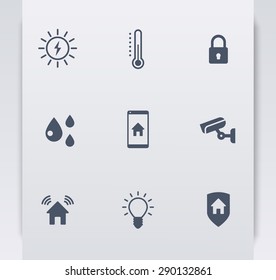 Smart house flat blue icons, vector illustration, eps10, easy to edit