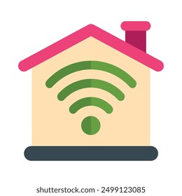Smart House Flat Icon Design For Personal nad Commercial Use