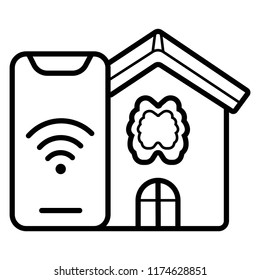 smart house, home automation, device with app icons