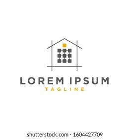 Smart House or Smart Home Security System Logo Design Vector