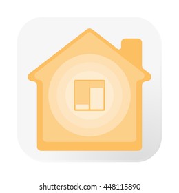 Smart house icon. Blinds. Vector.