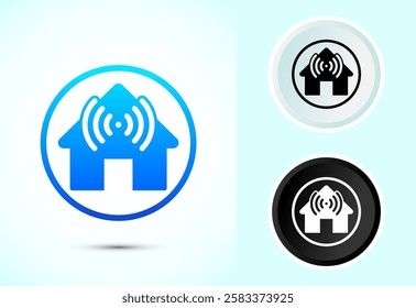 Smart house icon design illustration, Smart home technology and automation