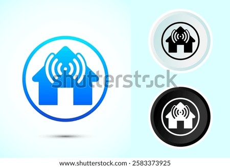Smart house icon design illustration, Smart home technology and automation