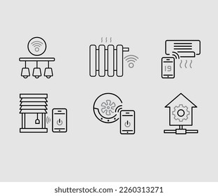 smart house icon design set