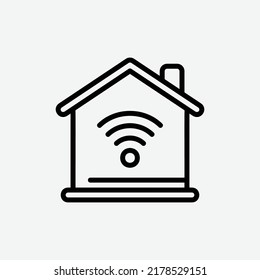  icono de casa inteligente, icono aislado de esquema inteligente en fondo gris claro, perfecto para sitio web, blog, logo, diseño gráfico, medios sociales, interfaz de usuario, aplicación móvil